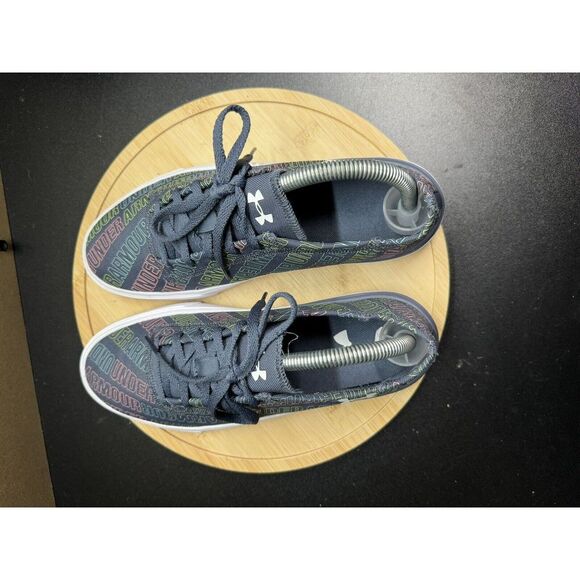 Under Armour L Kickit2 Word Mark Kid's Size 6 Y Sneakers Casual Gray Flawless - Picture 7 of 9